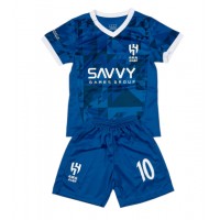 Camisa de Futebol Al-Hilal Neymar Jr #10 Equipamento Principal Infantil 2024-25 Manga Curta (+ Calças curtas)